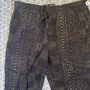 Todd Snyder Men’s Cotton Linen Beach Pant L Batik Print Drawstring Grey $249.00